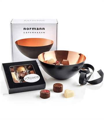 Normann skål kobber 16 CM og chokolade